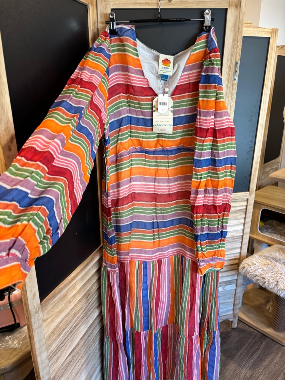 Farm Rio woman’s multicolor Striped Maxi Dress - Picture 3 of 5